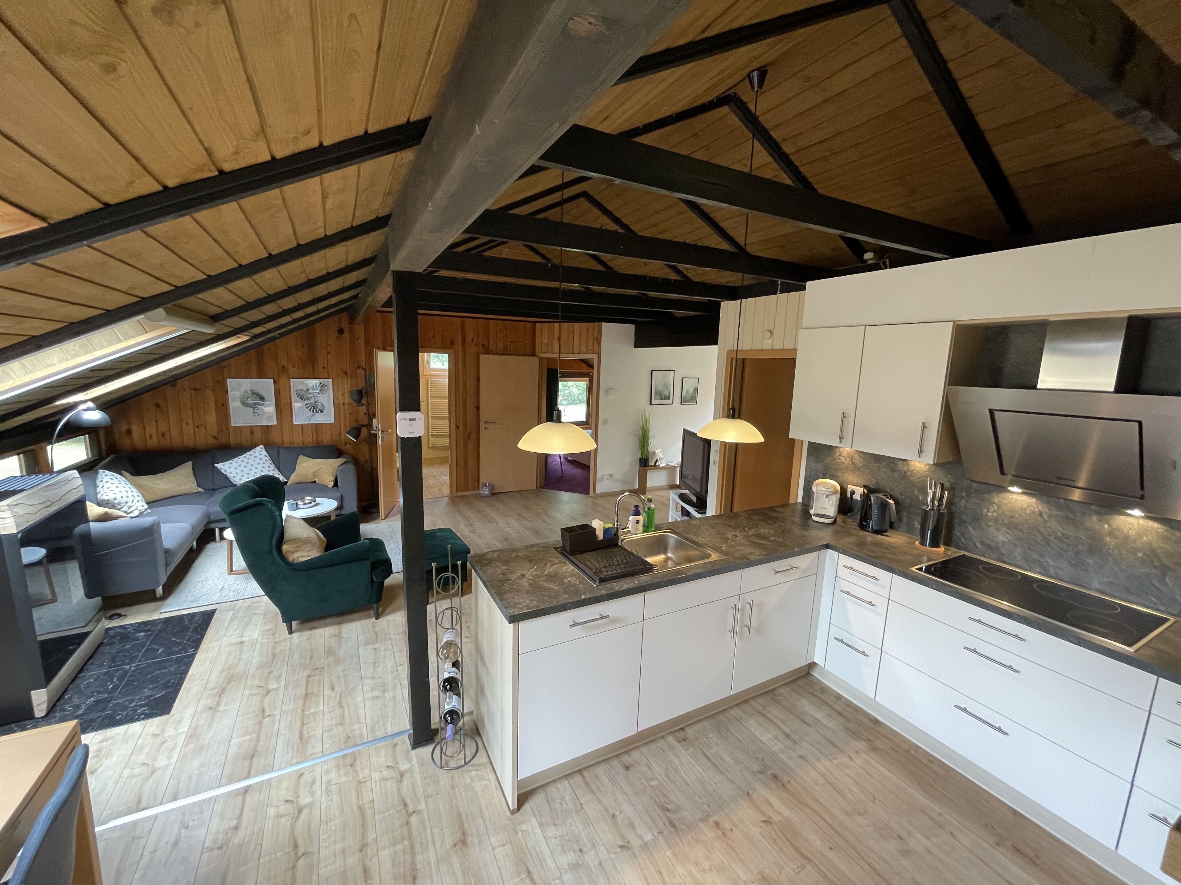 Cozy Danish wooden house with pellet stove and large garden