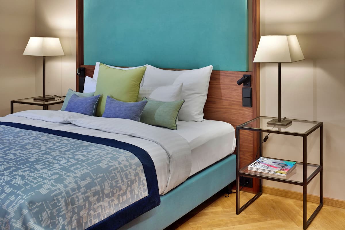 Down duvets, minibar, in-room safe, desk