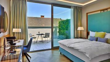 Classic Double Room with Terrace | Down duvets, minibar, in-room safe, desk