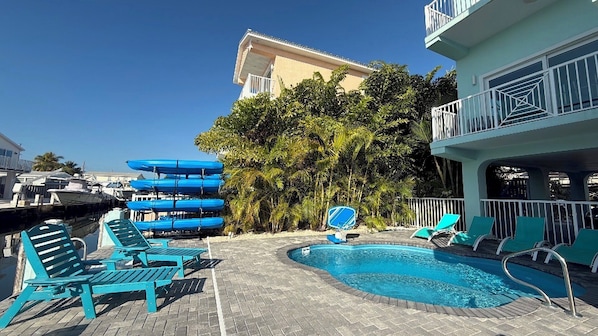 Outdoor pool, a heated pool