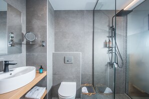 Shower, rainfall showerhead, hair dryer, towels - Nuovo Crete by Sea (Malevizi)