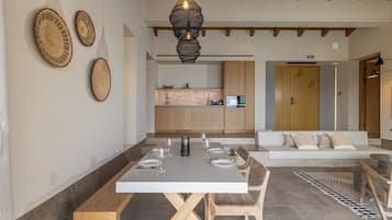 Thalassa Two Bedroom Villa with outdoor private pool and sea view | Dining room