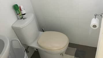 Shower, towels, soap, shampoo