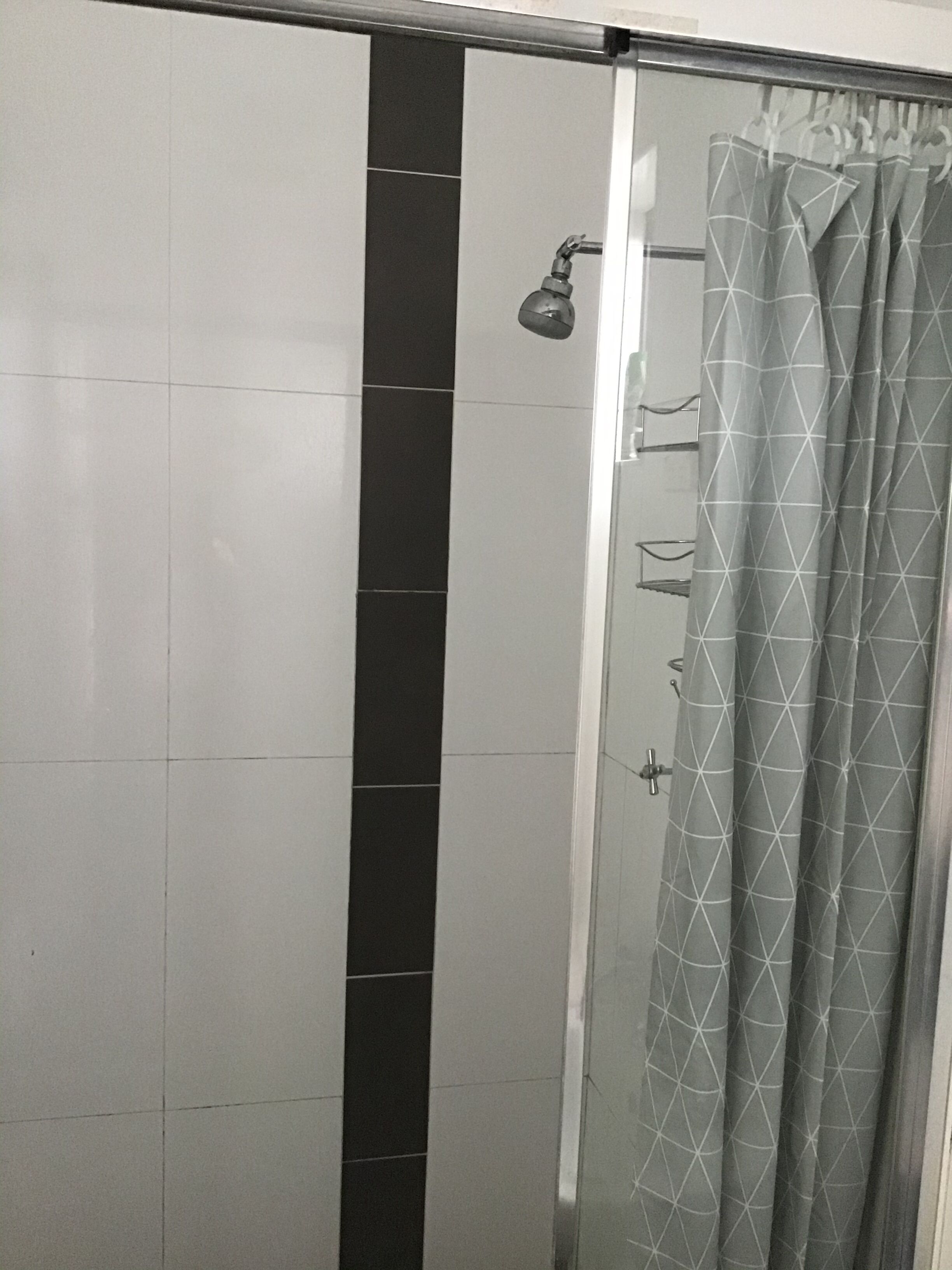 Shower, towels, soap, shampoo