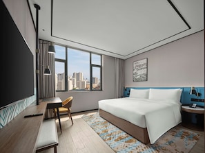 55-inch LED TV with cable channels, TV, fireplace - Hilton Garden Inn Jincheng Gushuyuan (Jincheng)
