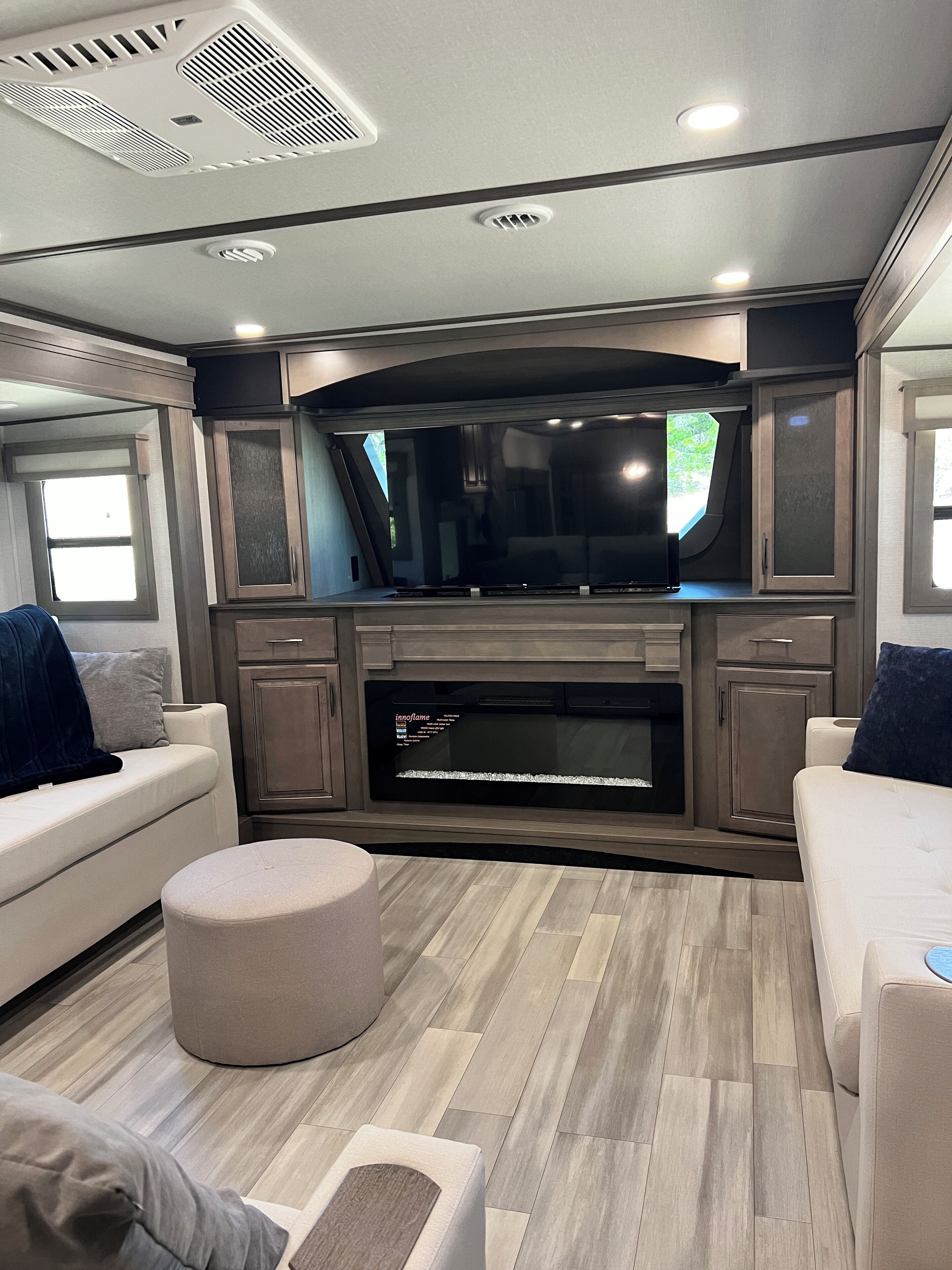 Smart TV, fireplace, video games, books