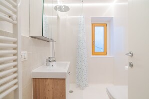 Ensemble baignoire-douche, séchoir à cheveux, bidet, serviettes fournies