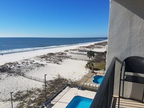 Outdoor pool, a heated pool - Beachfront condo at Island Winds West in Gulf Shores (Gulf Shores)