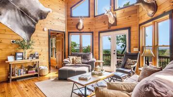 Smart TV, fireplace, DVD player, foosball