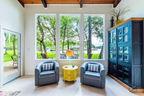 Interior - Cedar Creek Lake: Retro Lake House on Cove w/ Party Deck & Full Water View! (Enchanted Oaks)