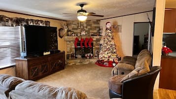 Smart TV, fireplace
