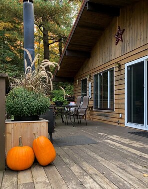 Outdoor dining - Cozy Waterfront Cottage near Huntsville, Algonquin park (Kearney)