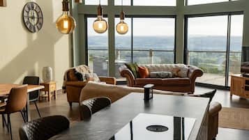 Televisión y chimenea