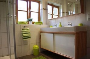 Dusche, Haartrockner, Handtücher