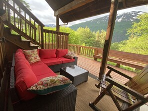 Terrace/patio - Sandy Beach Retreat Sunrise Studio- steps from Sandy Beach & Treadwell Trail!  (Douglas)