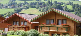Wooden chalet with shared saunas