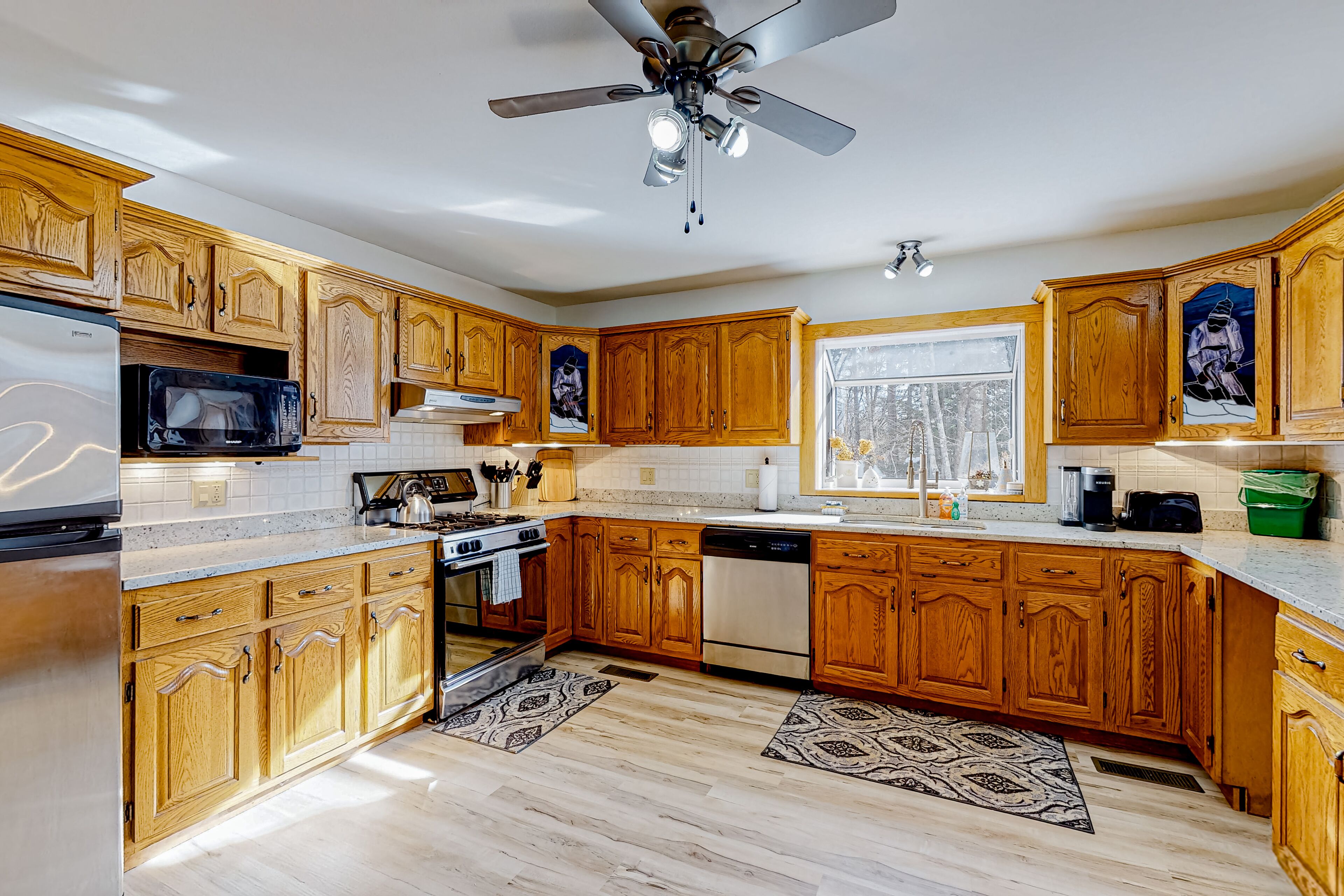 Secluded home on 15 acres with hot tub, sauna, fireplaces, deck & Jay Peak views