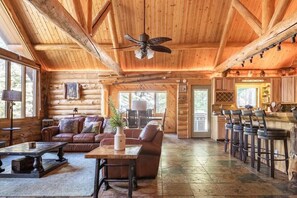 Smart TV, fireplace, foosball, stereo