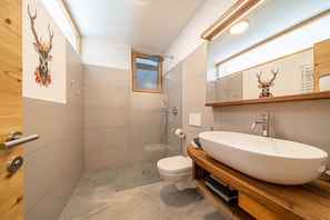 Een douche, gratis toiletartikelen, een haardroger, handdoeken