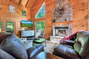 TV, caminetto, lettore DVD