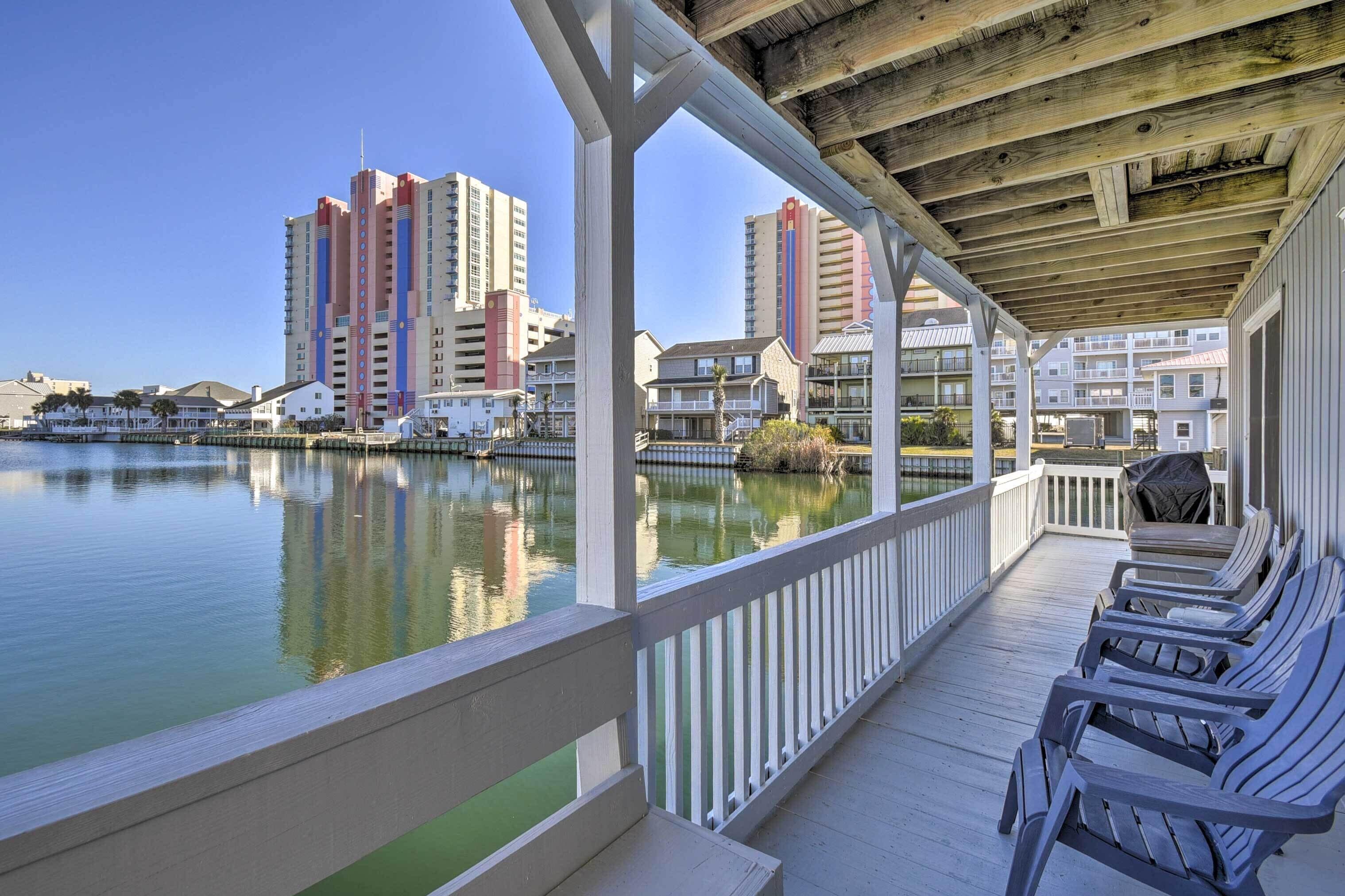 Waterfront North Myrtle Beach Home w/ Deck!