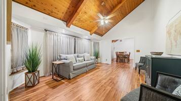 Smart TV, fireplace, foosball, table tennis