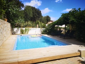 Piscine extérieure, piscine chauffée