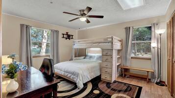 4 bedrooms, desk, iron/ironing board, cribs/infant beds