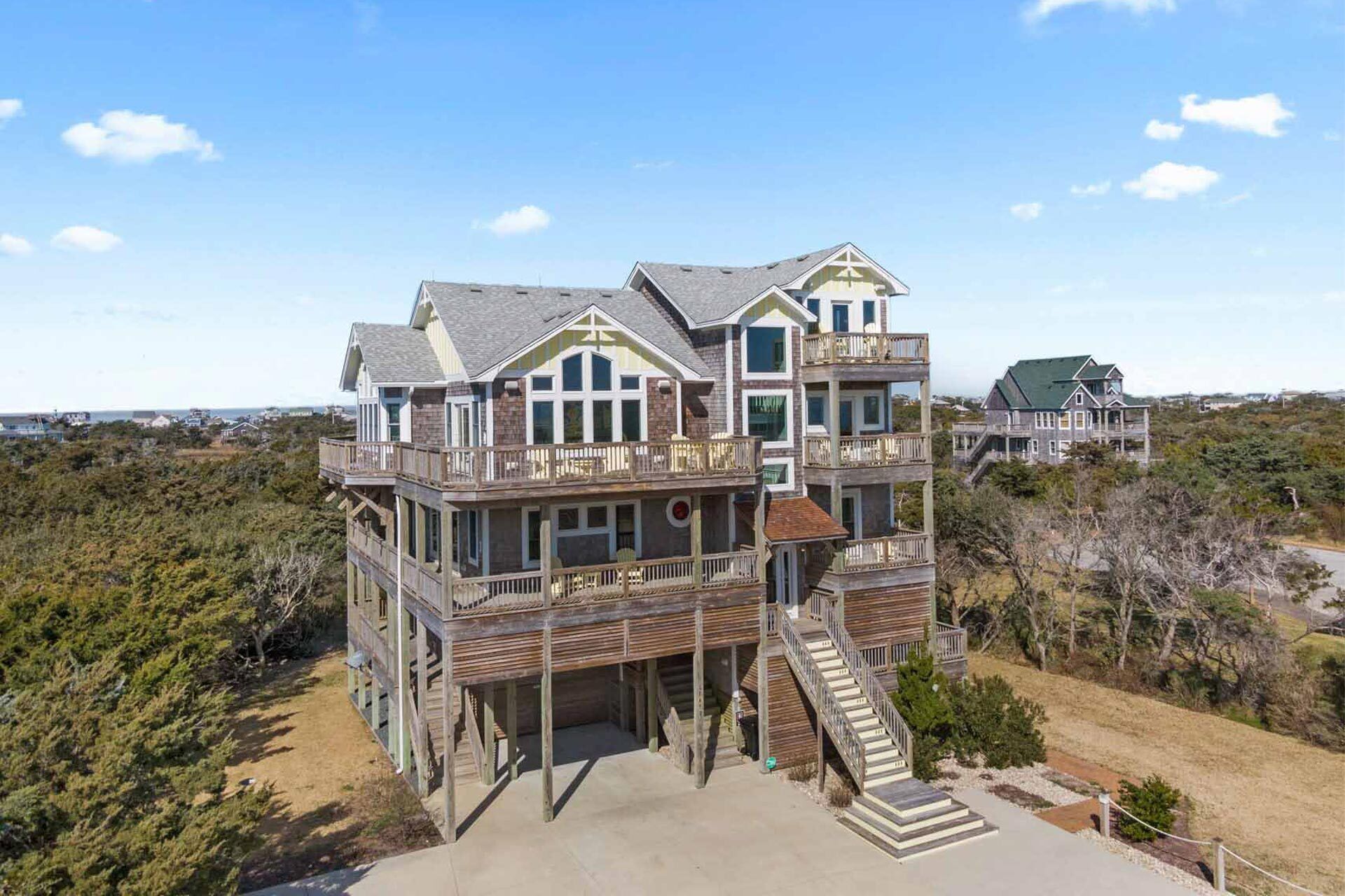 Semi-Oceanfront Home w/ Hot Tub, Elevator, Game Room and Workstation