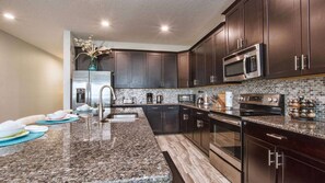 Fridge, microwave, oven, stovetop - Stunning pool home, Storey Lake, FREE RESORT FACILITIES! (Kissimmee)