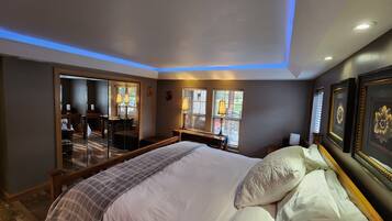 5 bedrooms, memory foam beds, desk, iron/ironing board