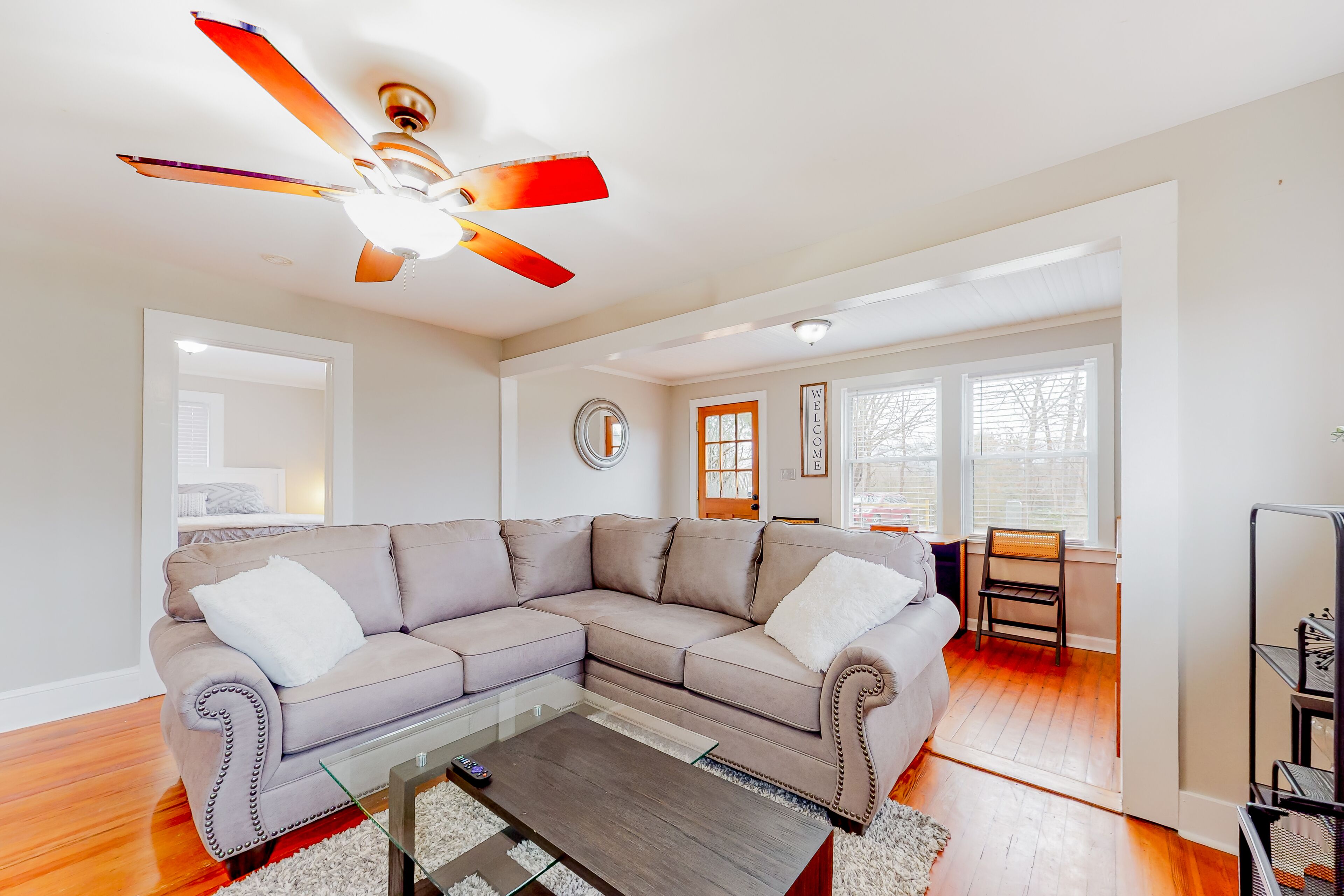 Well-appointed, dog-friendly home with a gas grill and fire table