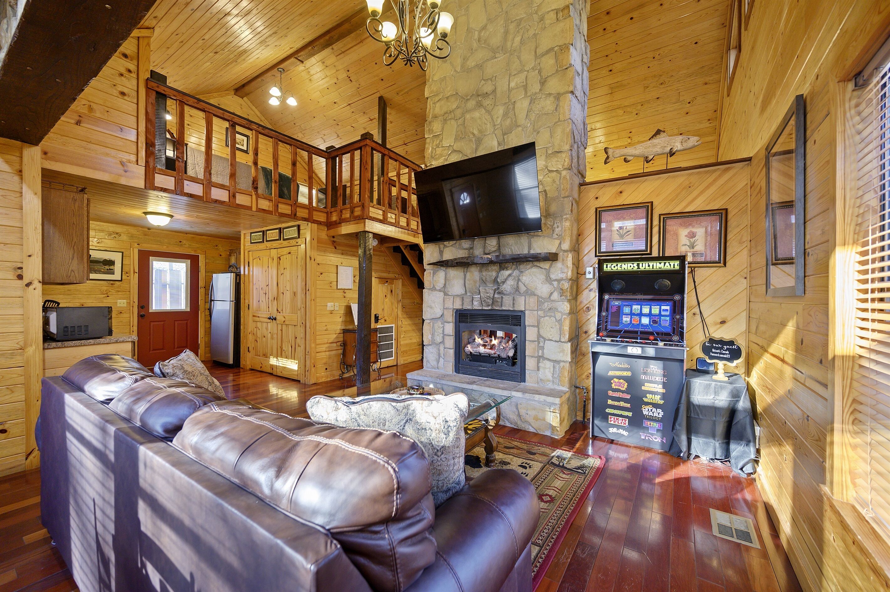 Smart TV, fireplace, video games