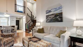 TV connectée, cheminée, lecteur de DVD