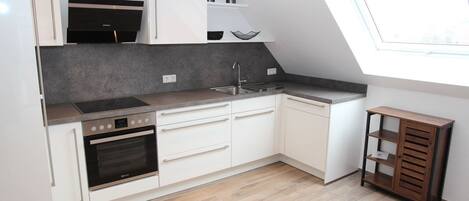 Fridge, oven, stovetop, dishwasher