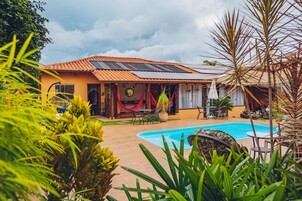 Indoor pool, open 9:00 AM to 8:00 PM, pool umbrellas, sun loungers