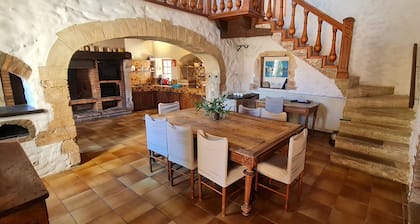 Large stone house with private pool and tennis court
