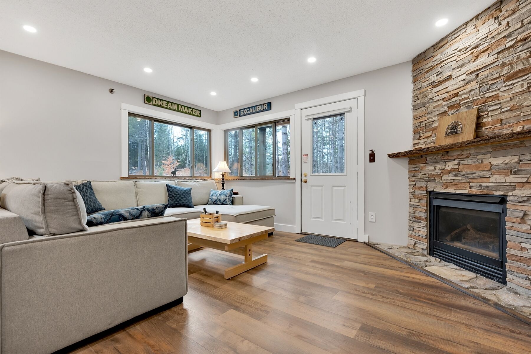 TV, fireplace, streaming services