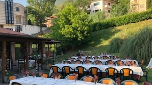 Outdoor banquet area
