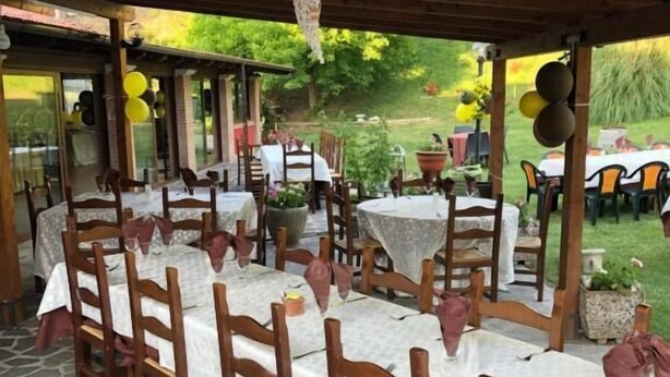 Outdoor banquet area