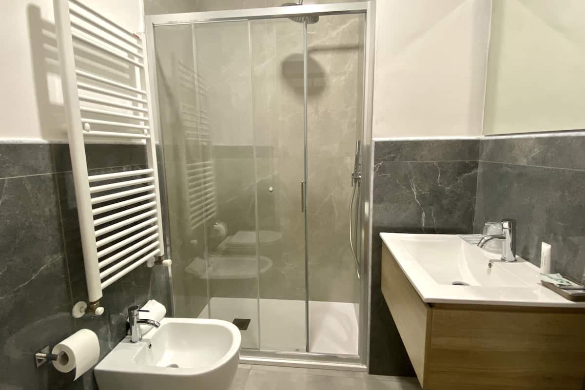 Shower, rainfall showerhead, hair dryer, bidet