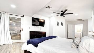 9 bedrooms, memory foam beds, iron/ironing board, WiFi (free)