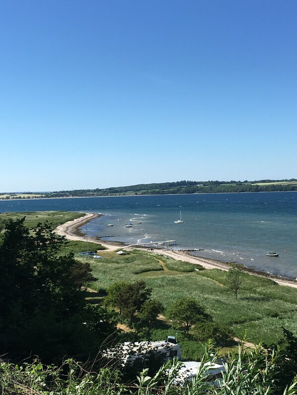 Beach nearby, sun loungers