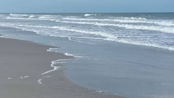 Beach nearby, sun loungers, beach towels