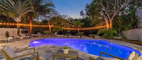 Outdoor pool, a heated pool