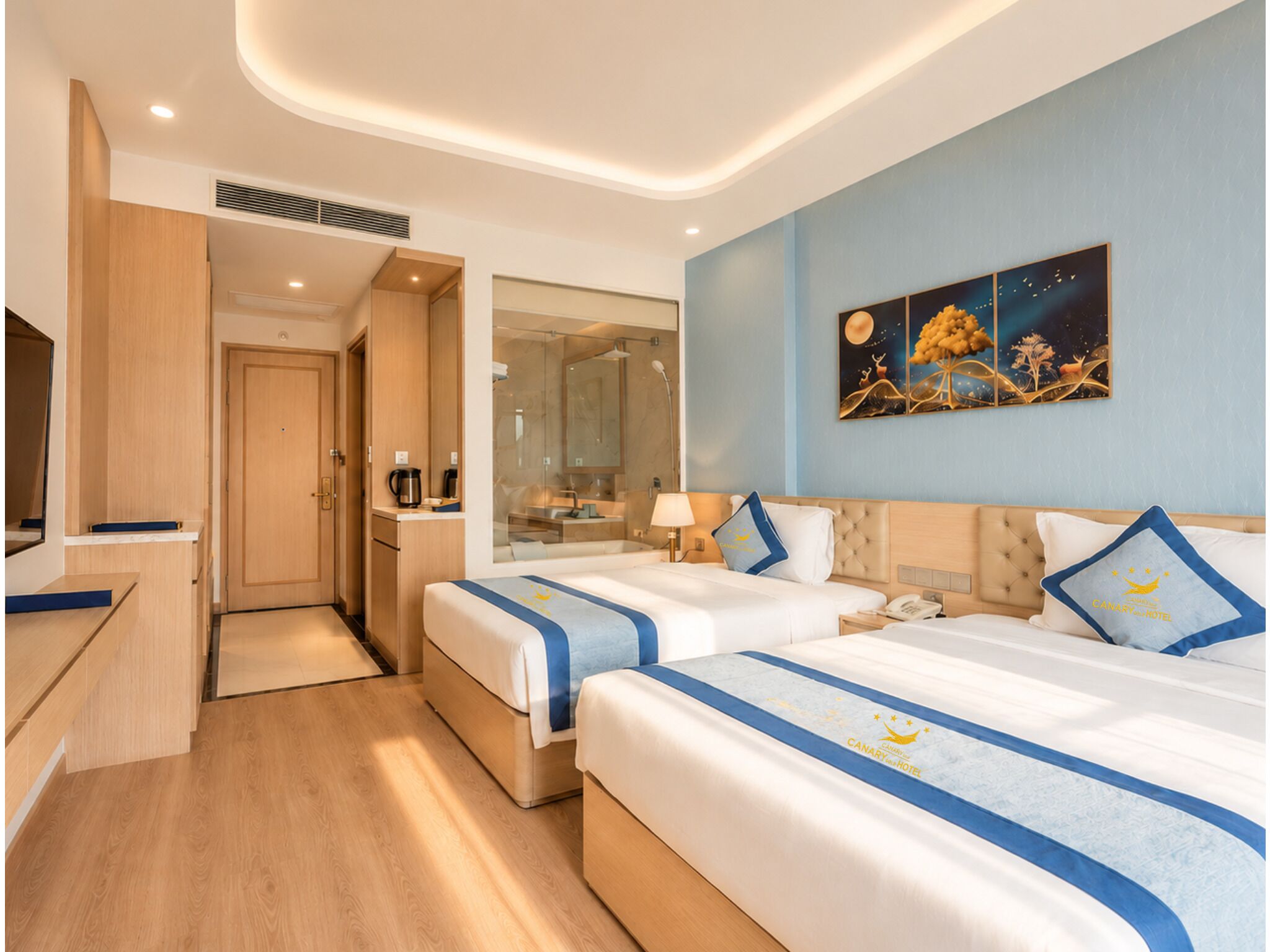 Ocean Harmony Deluxe | Bộ đồ giường cao cấp, nệm cao su hoạt tính (memory foam) 