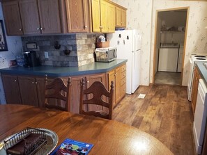 Fridge, microwave, oven, stovetop - Arrowhead Hideaway, waterfront house with a View. (Jay)