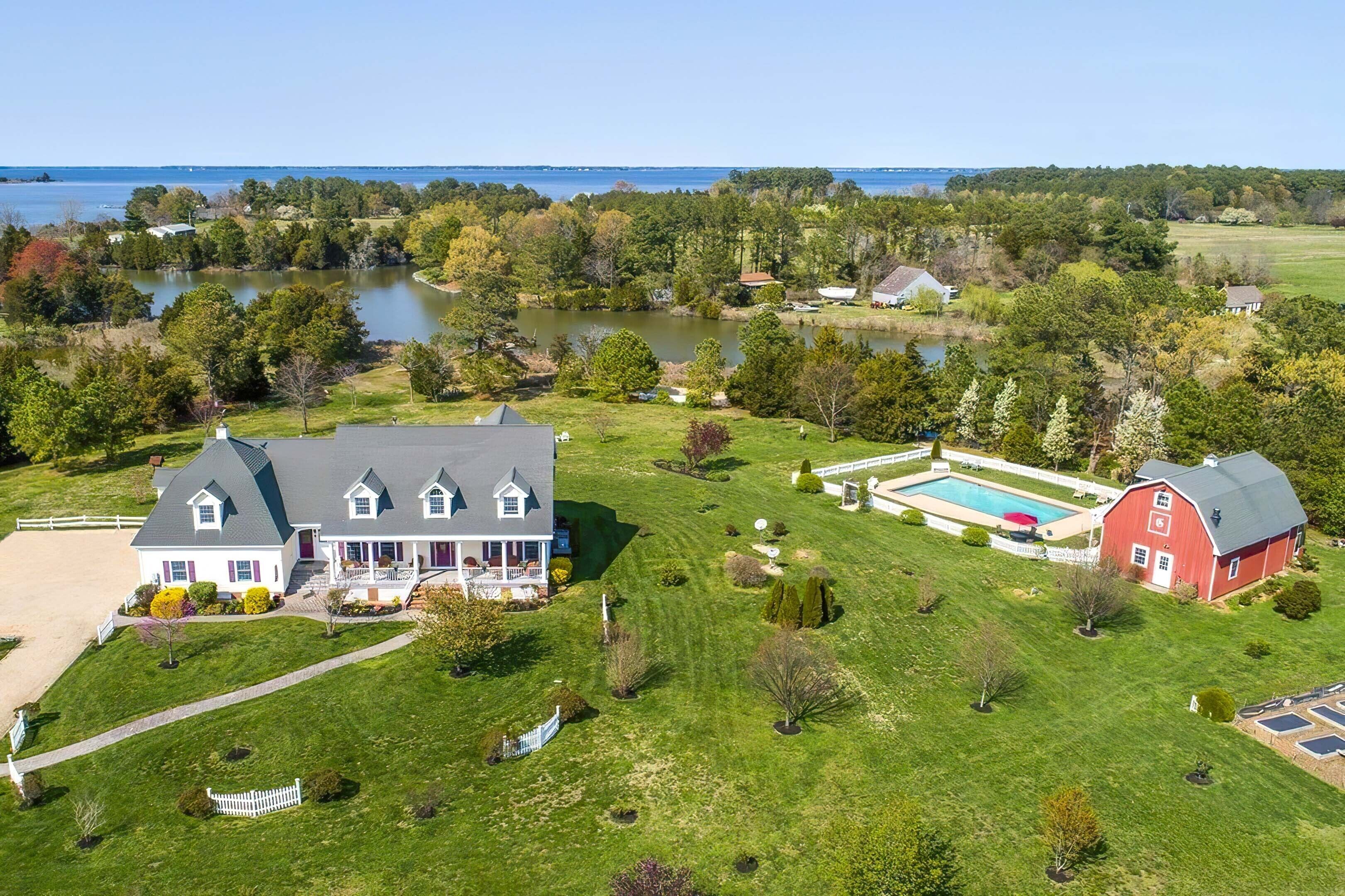 Stunning Waterfront Maryland Eastern Shore Home with In-Ground Pool and Hot Tub