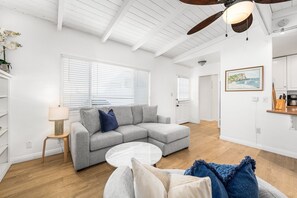 TV, fireplace - Renovated 3 Bedroom Home on 41st-1 min walk to Beach (Newport Beach)