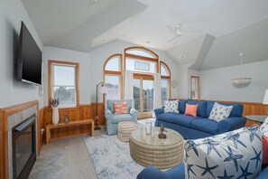 TV, DVD player, stereo